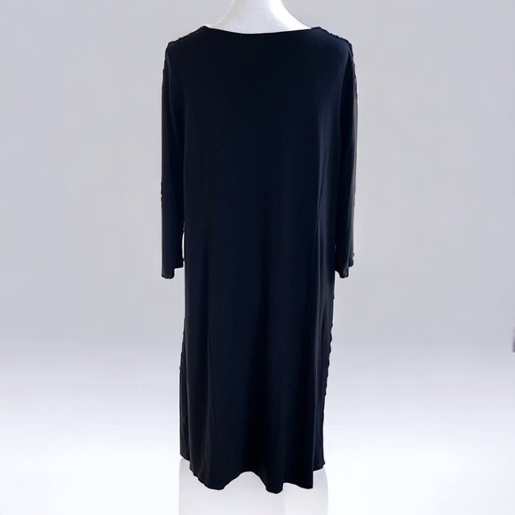 J.Jill Wearever Collection Stretch Midi Dress Jersey Knit Black Size S - Picture 4 of 12